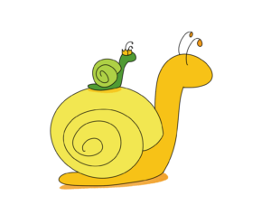 BeginnerAndHard_Kopie kleine Schnecke sitzt auf einer großen Schnecke, Symbolbild für Teamwork