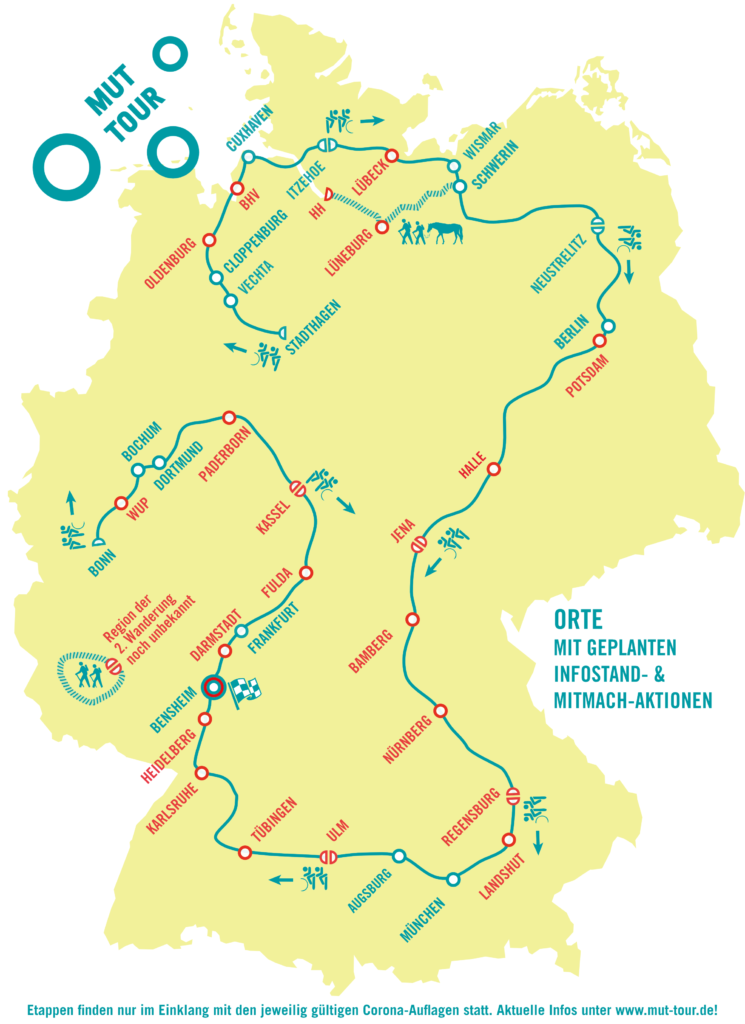 Deutschlandroute der MUT-TOUR für mehr Offenheit im Umgang mit Depression
